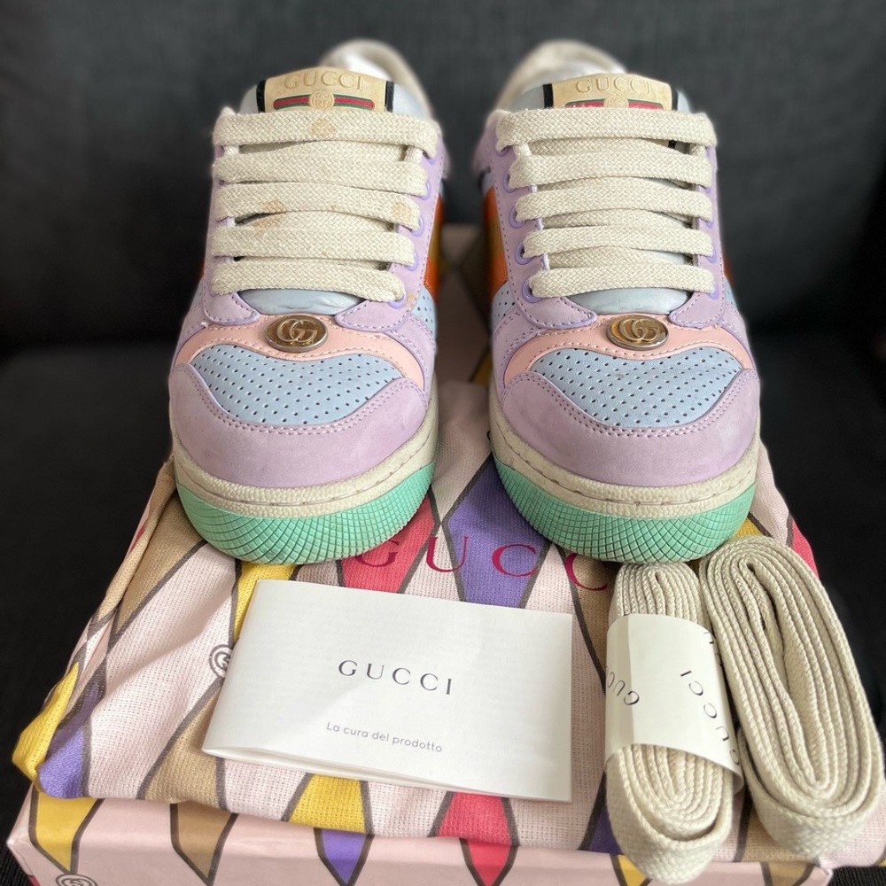 Gucci Pastel Sneakers - Lavender, Pink, Mint can fit US 36